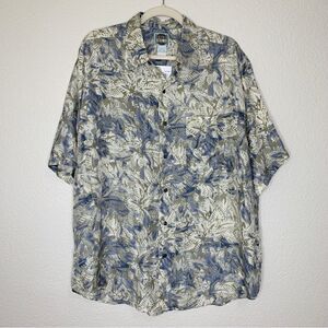 NWT Uomo by Nak 100% Silk Men’s Short Sleeves Button Down Shirt, Sz Large